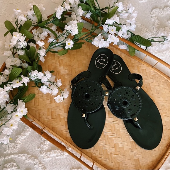 Jack Rogers Shoes - Jack Rodgers Black Rubber Sandals sz 9